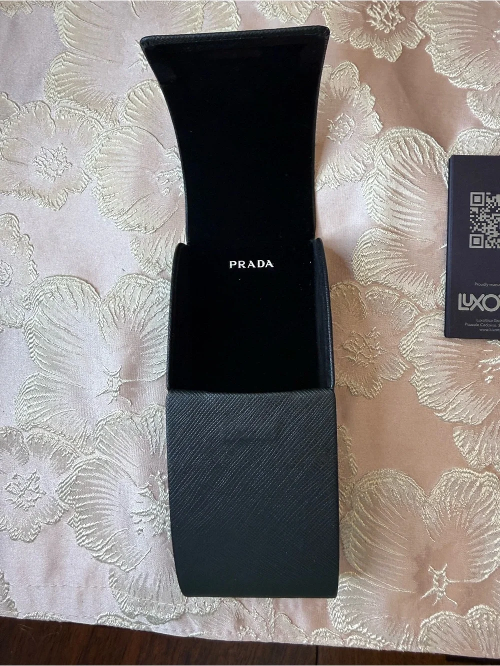 Prada SPR 19M Sunglasses Translucent Black Rectangle Cat Eye Made in Italy